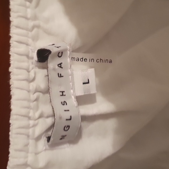 Nglish Factory Puff Sleeve Peasant Girl Blouse sz L - Picture 2 of 3